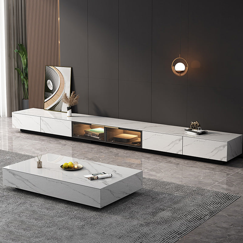 Stone TV Stand Console Contemporary Media Console with Drawers Clearhalo 'furn' 'furn_tv_stands_entertainment_centers' 'Furniture' 'Living Room Furniture' 'TV Stands & Entertainment Centers' 'TV Stands & Media Storage Furniture' 'tv_stands_entertainment_centers' 7534956