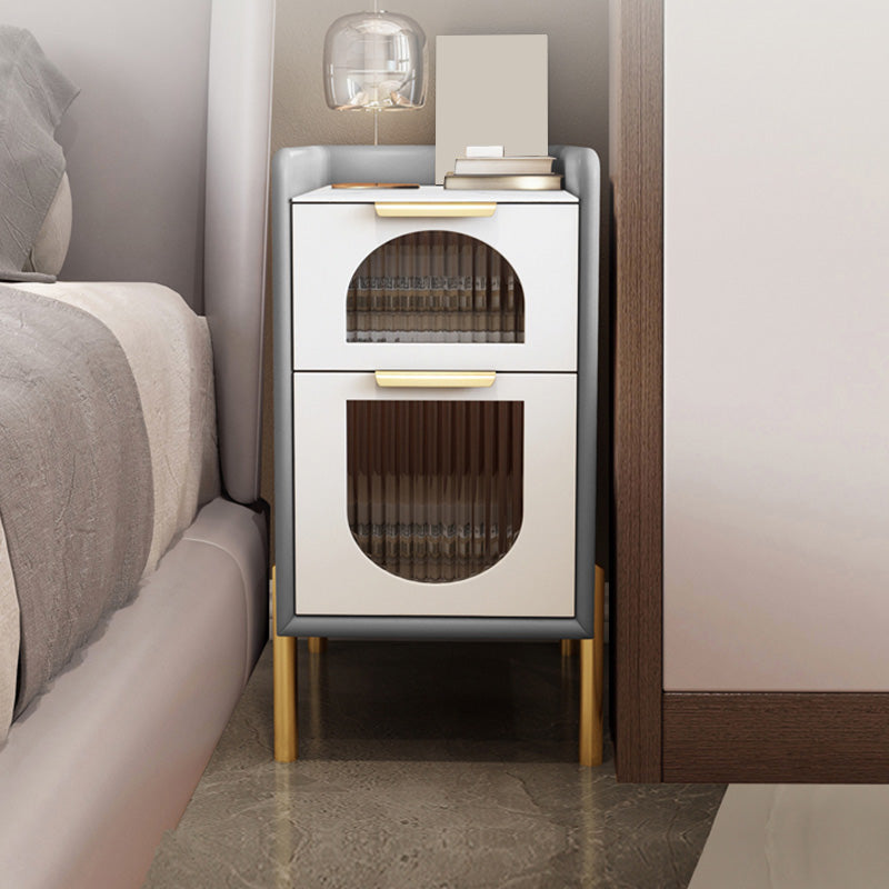 Modern de la mesa nocturna de la mesa de acento de piedra con cajones