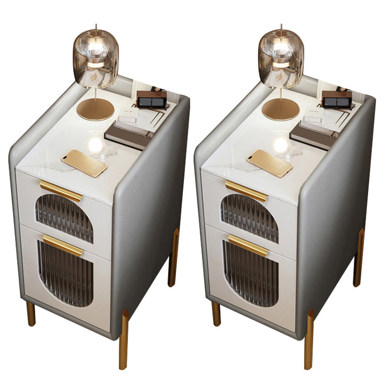 Modern de la mesa nocturna de la mesa de acento de piedra con cajones