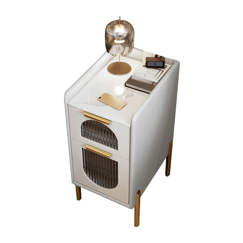 Modern de la mesa nocturna de la mesa de acento de piedra con cajones