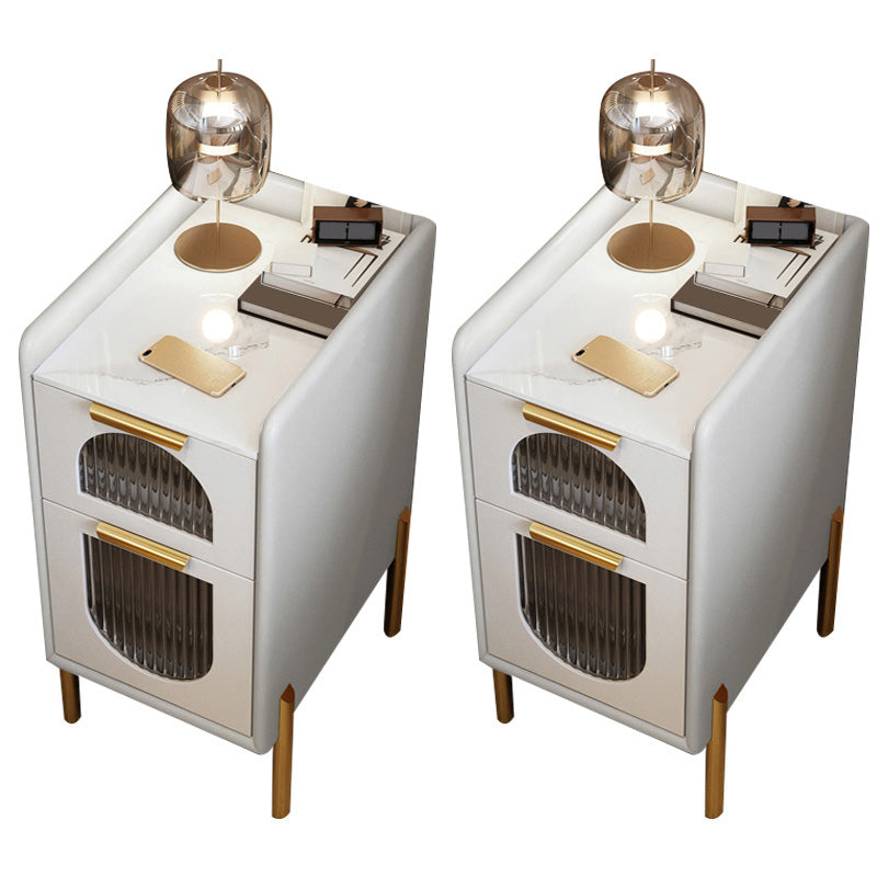 Modern de la mesa nocturna de la mesa de acento de piedra con cajones