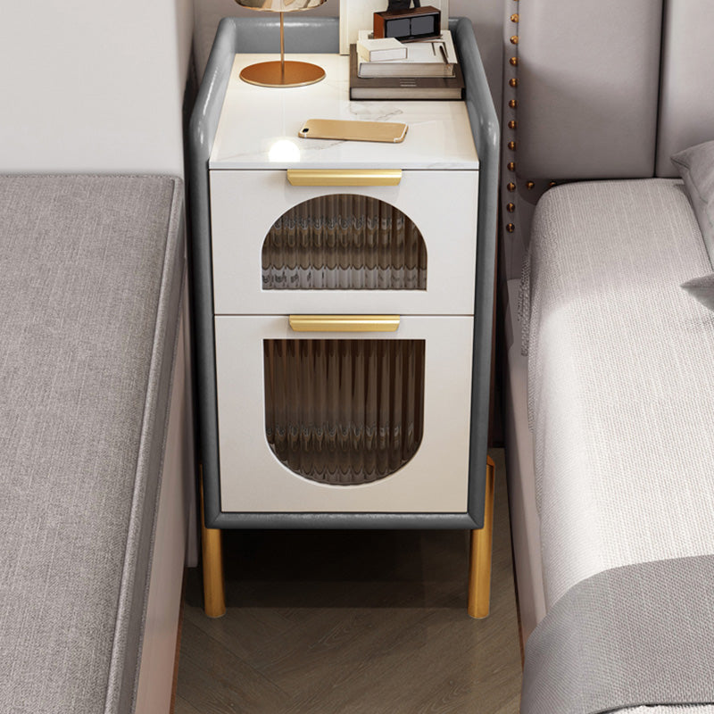 Moderner Nachttisch Stein Akzenttisch Nachttisch mit Schubladen