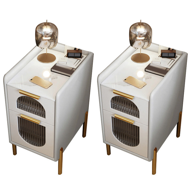 Modern de la mesa nocturna de la mesa de acento de piedra con cajones