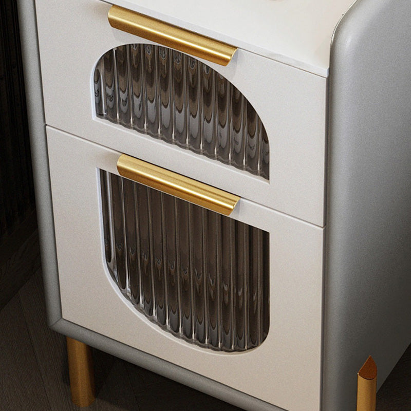 Modern de la mesa nocturna de la mesa de acento de piedra con cajones