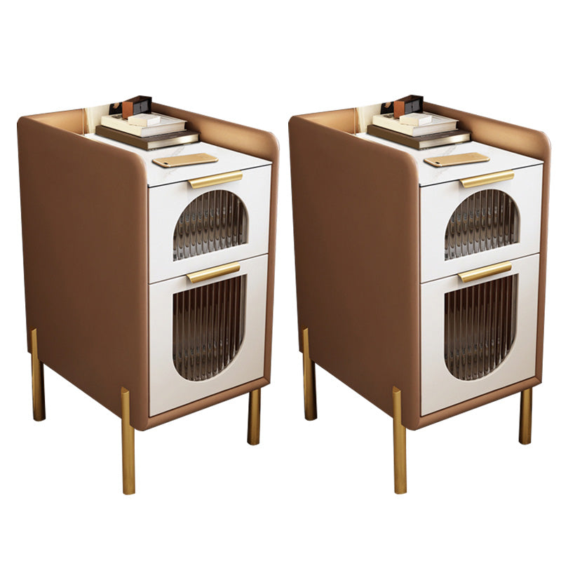 Moderner Nachttisch Stein Akzenttisch Nachttisch mit Schubladen