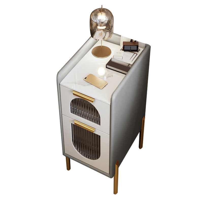 Moderner Nachttisch Stein Akzenttisch Nachttisch mit Schubladen