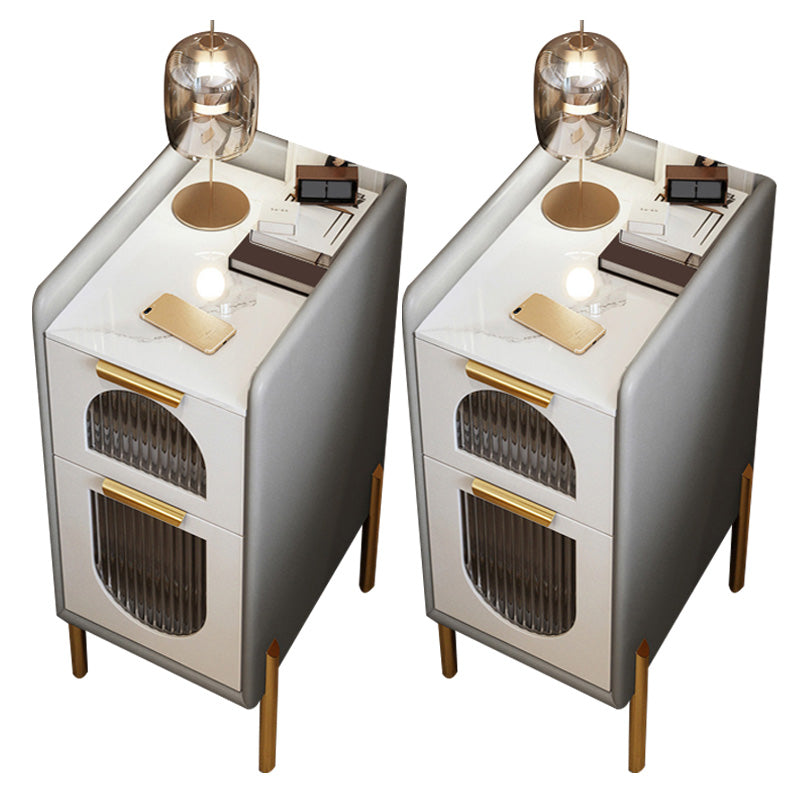 Moderner Nachttisch Stein Akzenttisch Nachttisch mit Schubladen