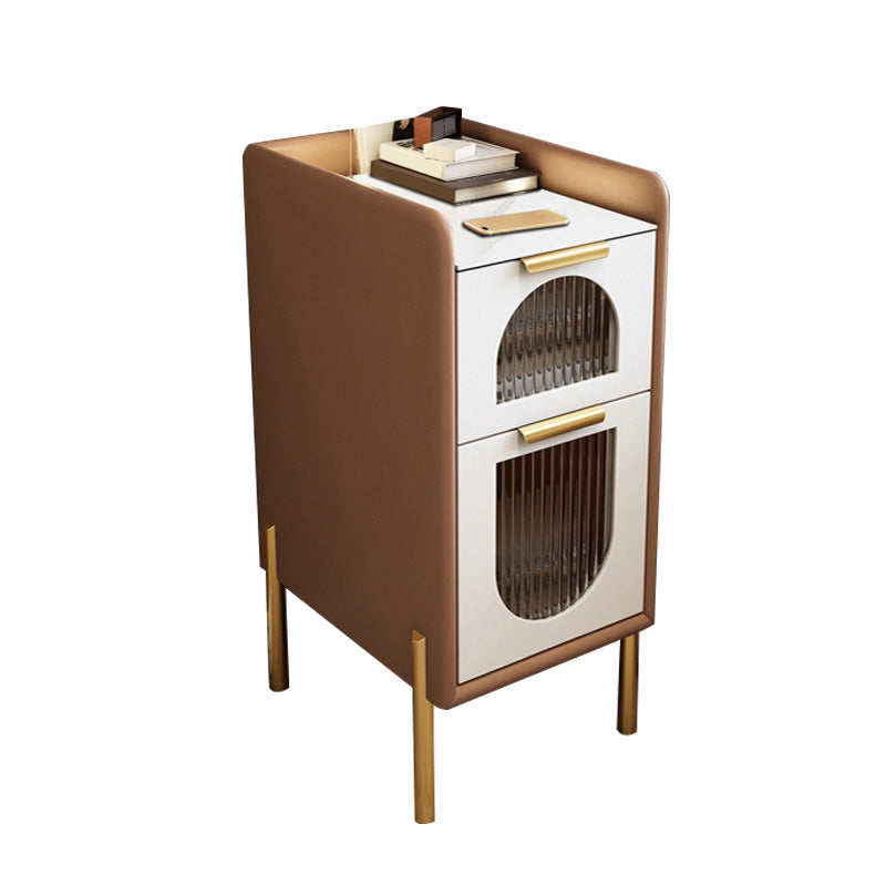 Moderner Nachttisch Stein Akzenttisch Nachttisch mit Schubladen