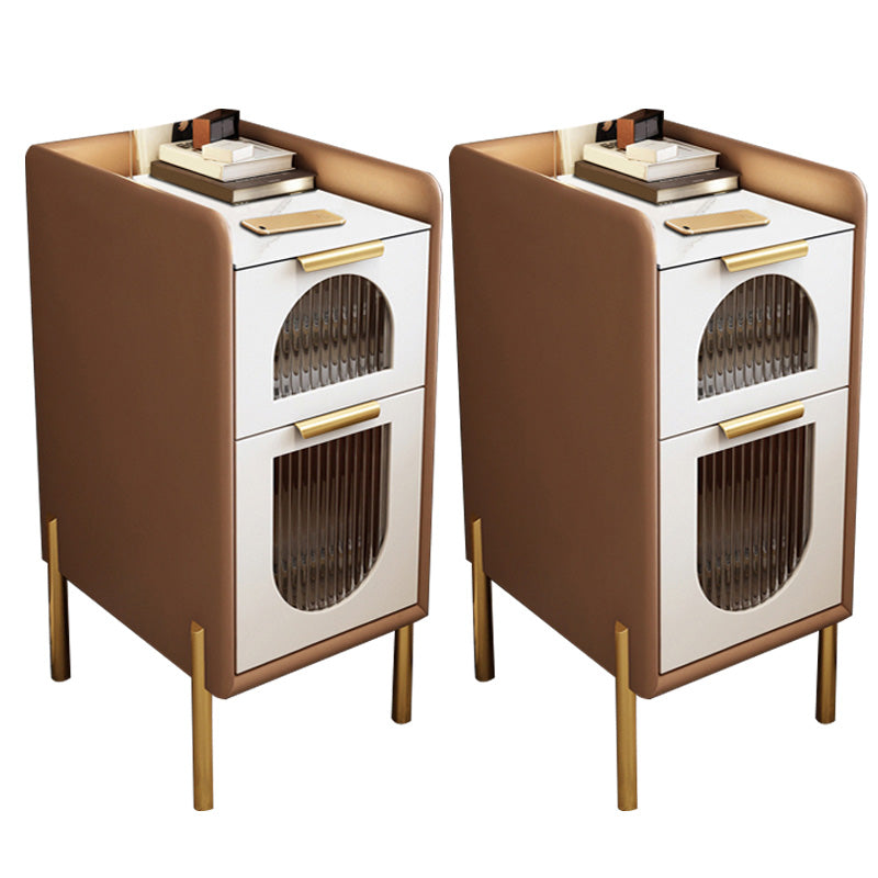 Modern de la mesa nocturna de la mesa de acento de piedra con cajones