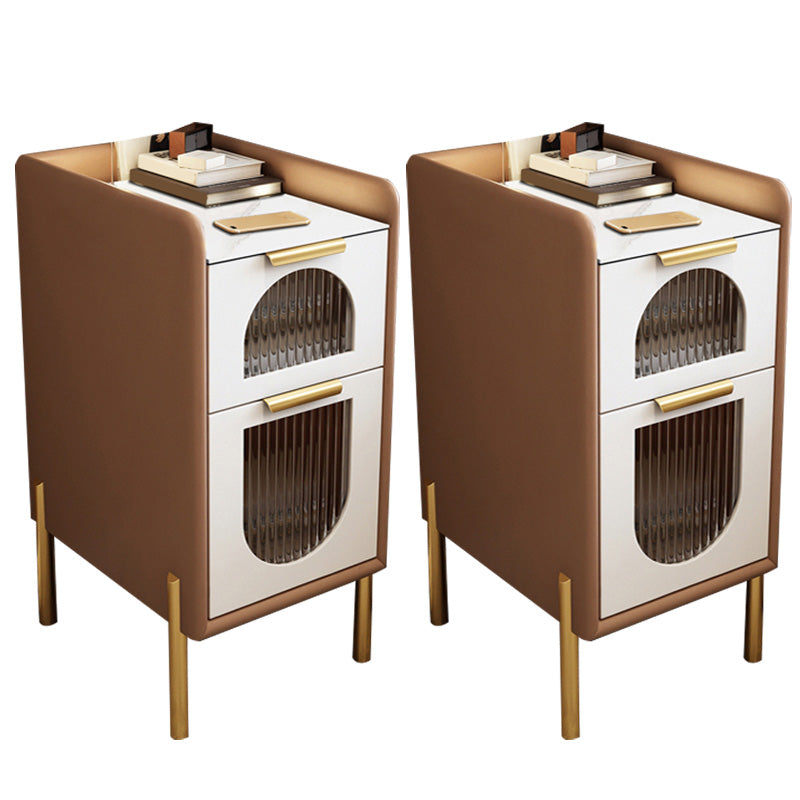 Moderner Nachttisch Stein Akzenttisch Nachttisch mit Schubladen