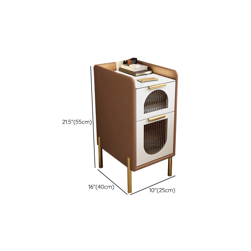 Modern de la mesa nocturna de la mesa de acento de piedra con cajones