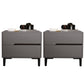 Leather Bedside Cabinet Modern Accent Table Nightstand with 2 Drawers Dark Gray 2 Piece Set Clearhalo 'Bedroom Furniture' 'furn' 'furn_night_stand' 'Furniture' 'night_stand' 'Nightstands' 7535127