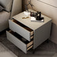 Leather Bedside Cabinet Modern Accent Table Nightstand with 2 Drawers 18"L x 16"W x 19"H Light Gray 1 Piece Clearhalo 'Bedroom Furniture' 'furn' 'furn_night_stand' 'Furniture' 'night_stand' 'Nightstands' 7535130