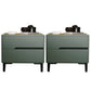 Leather Bedside Cabinet Modern Accent Table Nightstand with 2 Drawers Green 2 Piece Set Clearhalo 'Bedroom Furniture' 'furn' 'furn_night_stand' 'Furniture' 'night_stand' 'Nightstands' 7535132