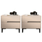 Leather Bedside Cabinet Modern Accent Table Nightstand with 2 Drawers Beige 2 Piece Set Clearhalo 'Bedroom Furniture' 'furn' 'furn_night_stand' 'Furniture' 'night_stand' 'Nightstands' 7535139