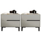 Leather Bedside Cabinet Modern Accent Table Nightstand with 2 Drawers Off-White 2 Piece Set Clearhalo 'Bedroom Furniture' 'furn' 'furn_night_stand' 'Furniture' 'night_stand' 'Nightstands' 7535141