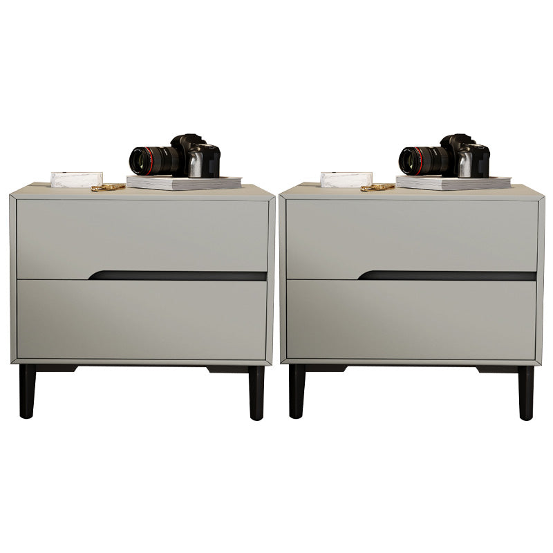 Leather Bedside Cabinet Modern Accent Table Nightstand with 2 Drawers Off-White 2 Piece Set Clearhalo 'Bedroom Furniture' 'furn' 'furn_night_stand' 'Furniture' 'night_stand' 'Nightstands' 7535141