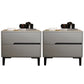 Leather Bedside Cabinet Modern Accent Table Nightstand with 2 Drawers Light Gray 2 Piece Set Clearhalo 'Bedroom Furniture' 'furn' 'furn_night_stand' 'Furniture' 'night_stand' 'Nightstands' 7535143