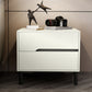 Leather Bedside Cabinet Modern Accent Table Nightstand with 2 Drawers White 1 Piece Clearhalo 'Bedroom Furniture' 'furn' 'furn_night_stand' 'Furniture' 'night_stand' 'Nightstands' 7535144