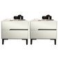Leather Bedside Cabinet Modern Accent Table Nightstand with 2 Drawers White 2 Piece Set Clearhalo 'Bedroom Furniture' 'furn' 'furn_night_stand' 'Furniture' 'night_stand' 'Nightstands' 7535145