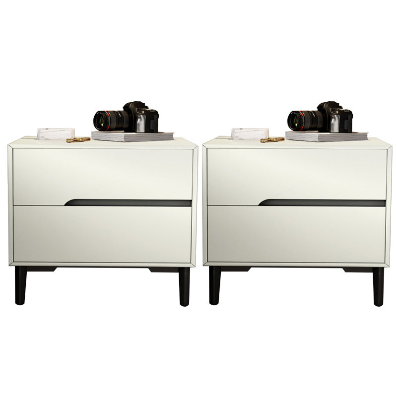 Leather Bedside Cabinet Modern Accent Table Nightstand with 2 Drawers White 2 Piece Set Clearhalo 'Bedroom Furniture' 'furn' 'furn_night_stand' 'Furniture' 'night_stand' 'Nightstands' 7535145