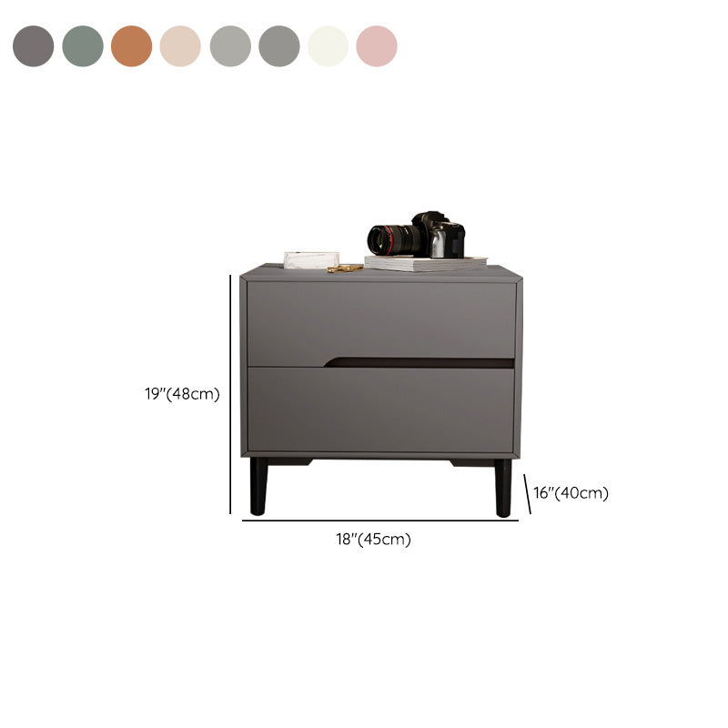 Leather Bedside Cabinet Modern Accent Table Nightstand with 2 Drawers Clearhalo 'Bedroom Furniture' 'furn' 'furn_night_stand' 'Furniture' 'night_stand' 'Nightstands' 7535148