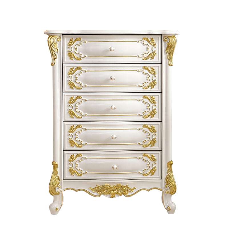 Glam Vertical Lingerie Chest Rubber Wood Storage Dresser for Home