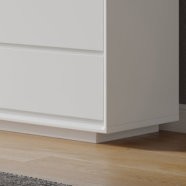 Rangement moderne coffre en bois blanc / gris rangement commode avec tiroirs