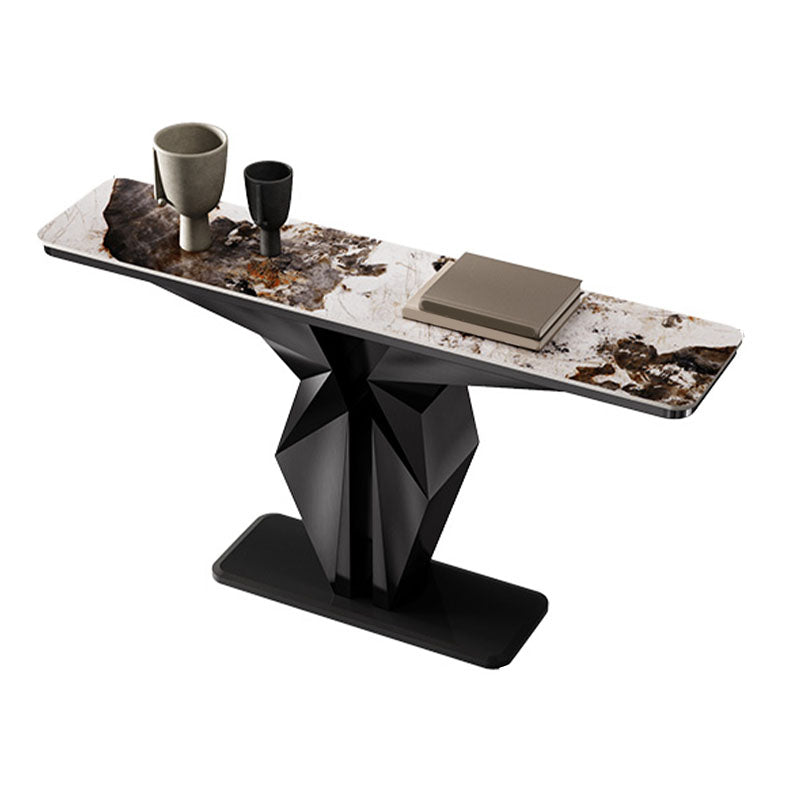 Rectangle Contemporary Console Table Gold/Black Stone Console Sofa Table