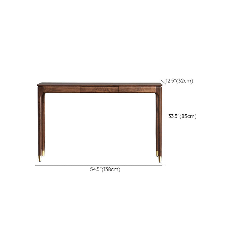 Rectangle Shape Console Table Walnut Wood Console Sofa Table for Hall