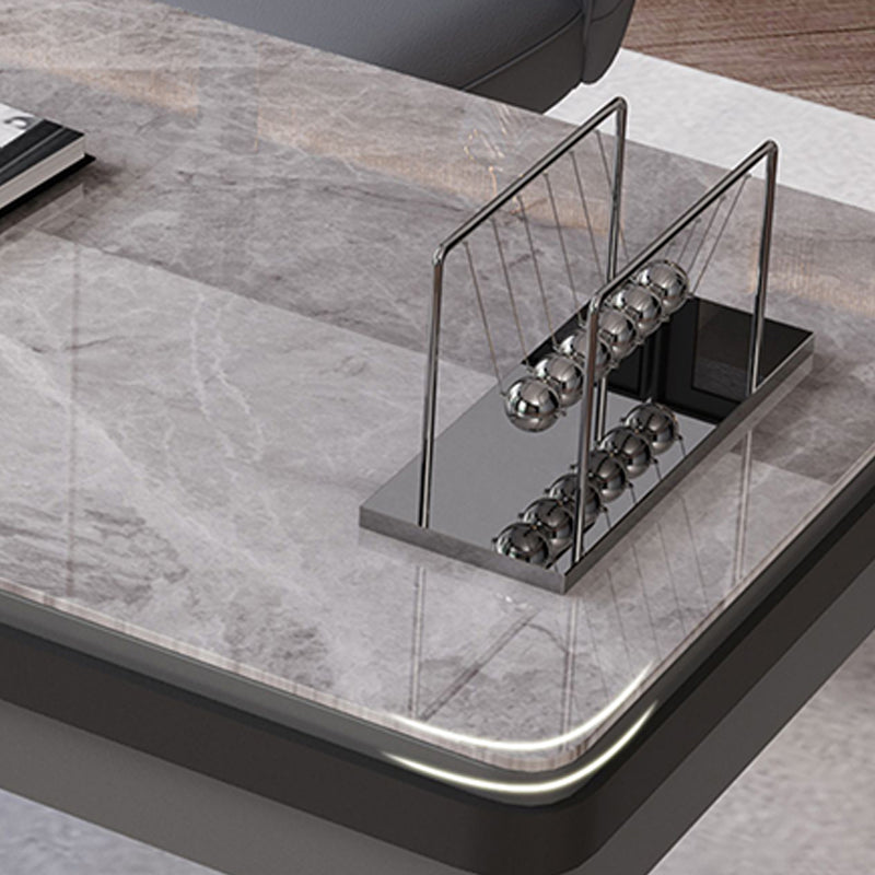 Scrivania per ufficio in acciaio Home Office 29.5 "H moderno scrittura di scrittura grigia con cassetti