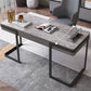 Scrivania per ufficio in acciaio Home Office 29.5 "H moderno scrittura di scrittura grigia con cassetti