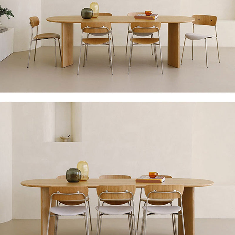 Contemporary Style Wood Office Desk Oval Task Desk with 2 Legs Clearhalo 'furn' 'furn_office_desk' 'Furniture' 'Office Desks' 'Office Furniture' 'office_desk' 7535323