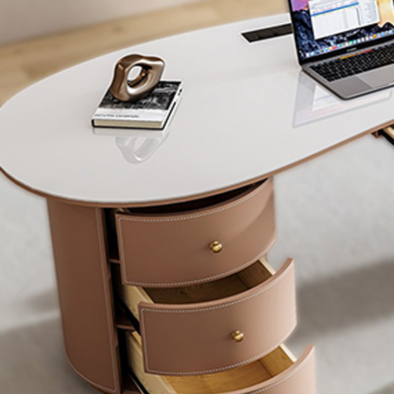 Descripción de la oficina de piedra de estilo contemporáneo Descripción de tareas de forma irregular con 2 piernas