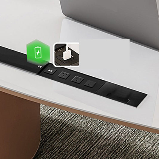 Bureau de bureau en pierre de style contemporain Bureau de tâche de forme irrégulière avec 2 jambes