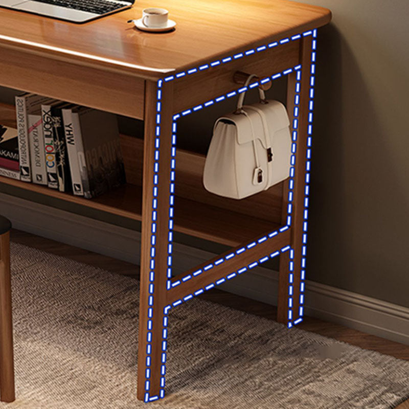 Bureau d'écriture à domicile rectangulaire moderne bureau d'ordinateur de base en bois massif