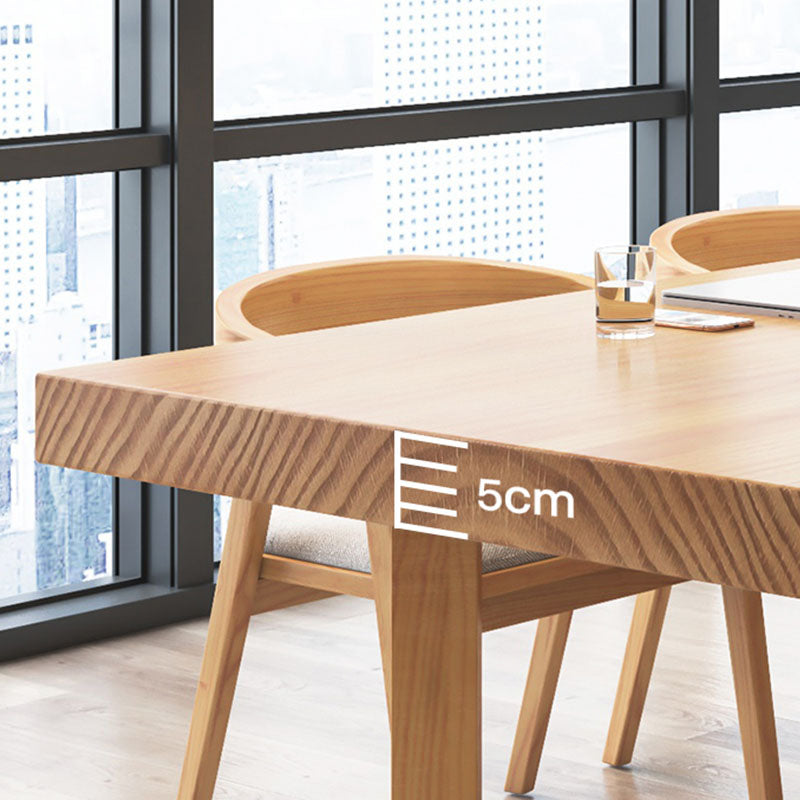 Contemporary Style Natural Office Desk Rectangular Shape Task Desk with 2 Legs Clearhalo 'furn' 'furn_office_desk' 'Furniture' 'Office Desks' 'Office Furniture' 'office_desk' 7535479
