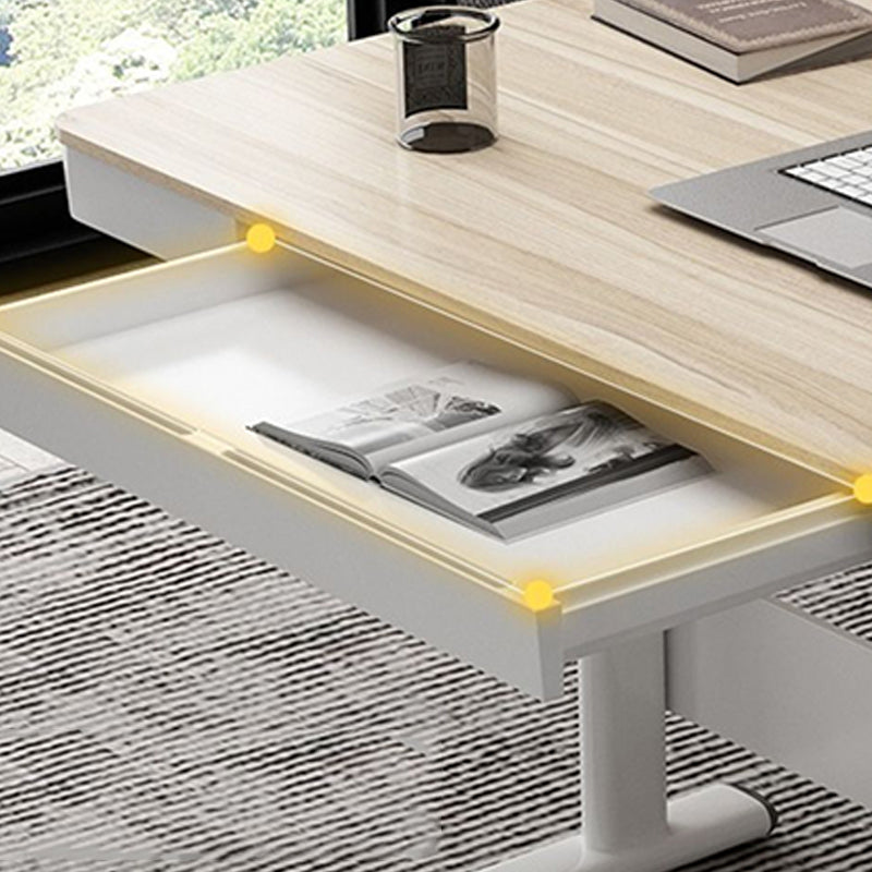 Bureau d'écriture de dortoir moderne Base de bureau en forme de t-forme en T bureau blanc