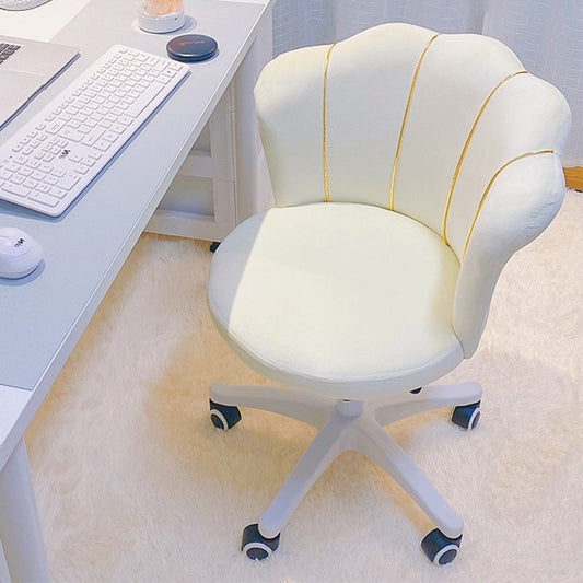 Modern Armless Slide Chair Adjustable Seat Height Desk Chair Off-White 1 Piece Sponge