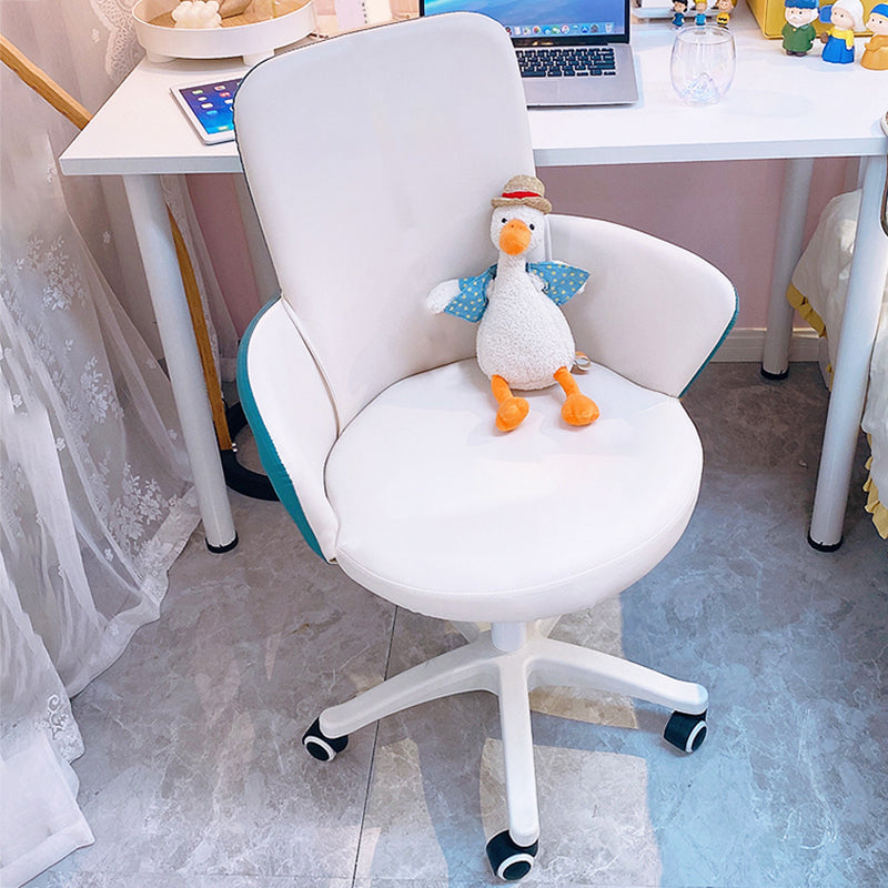 Chaise de bureau sans bras moderne en cuir à hauteur de siège réglable