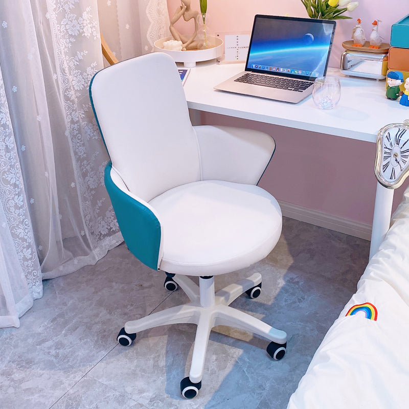 Chaise de bureau sans bras moderne en cuir à hauteur de siège réglable