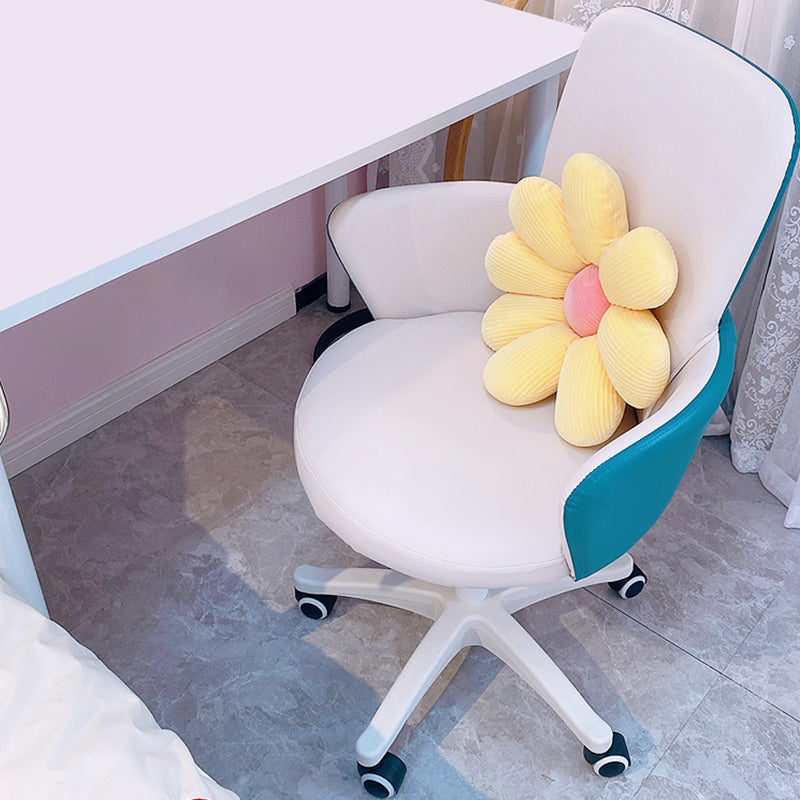 Chaise de bureau sans bras moderne en cuir à hauteur de siège réglable