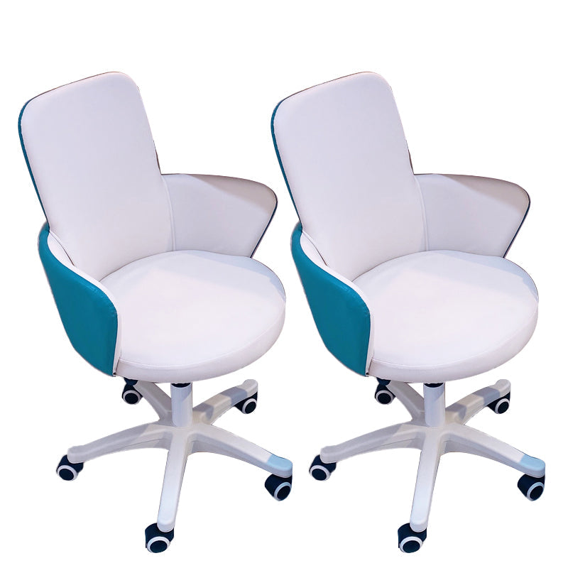 Chaise de bureau sans bras moderne en cuir à hauteur de siège réglable