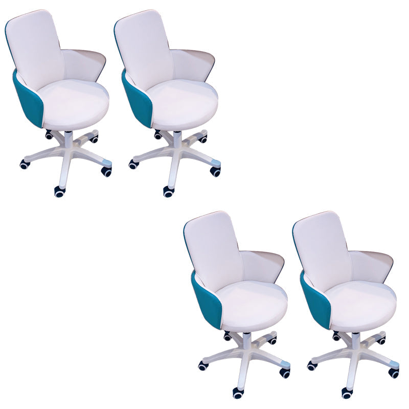 Chaise de bureau sans bras moderne en cuir à hauteur de siège réglable