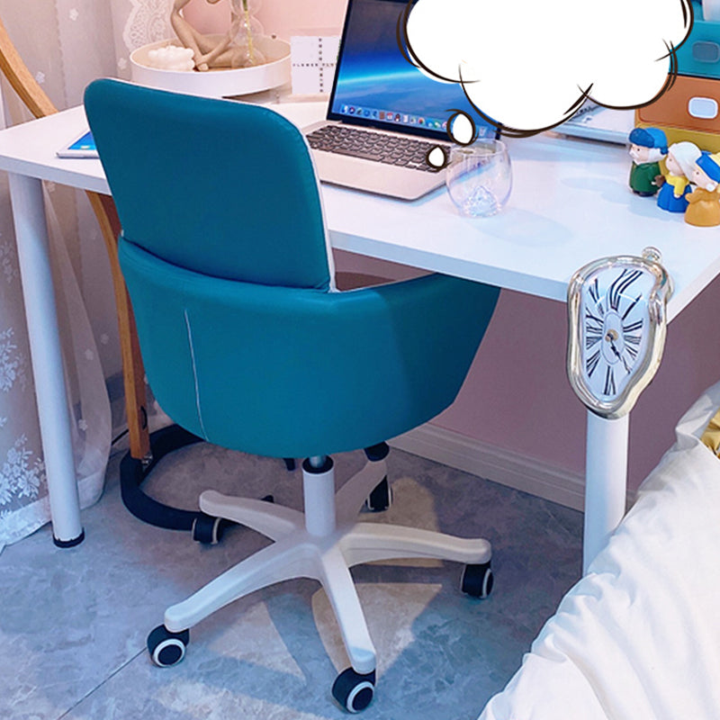 Chaise de bureau sans bras moderne en cuir à hauteur de siège réglable