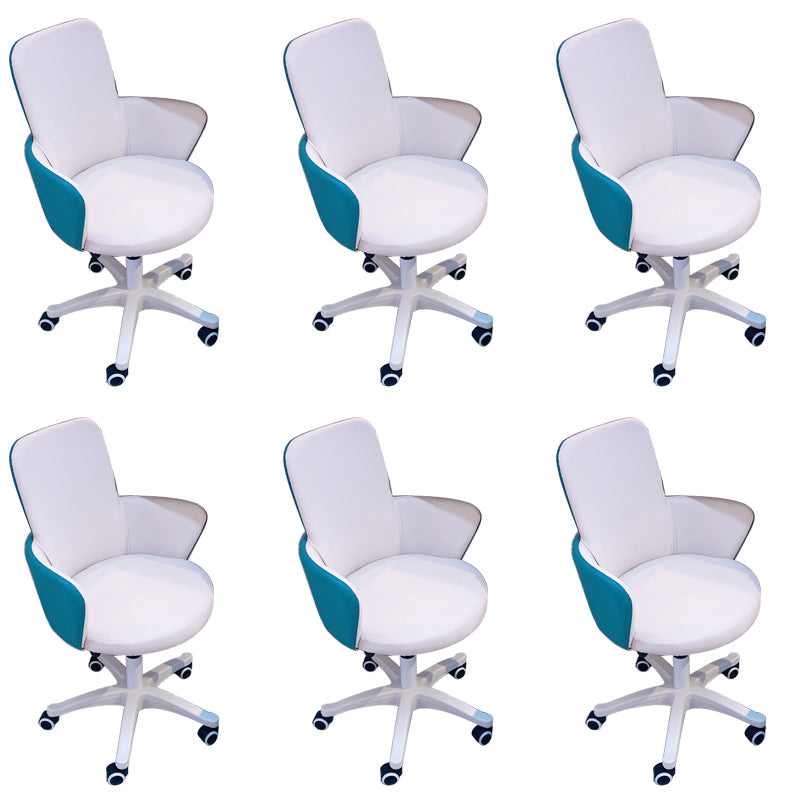 Chaise de bureau sans bras moderne en cuir à hauteur de siège réglable