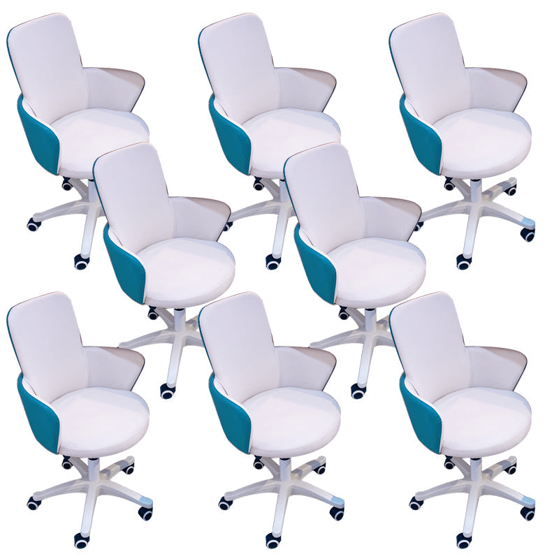 Chaise de bureau sans bras moderne en cuir à hauteur de siège réglable