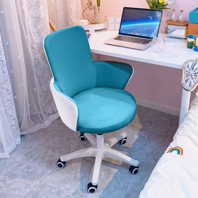 Chaise de bureau sans bras moderne en cuir à hauteur de siège réglable