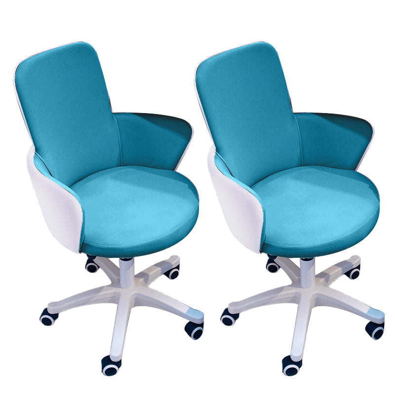 Chaise de bureau sans bras moderne en cuir à hauteur de siège réglable