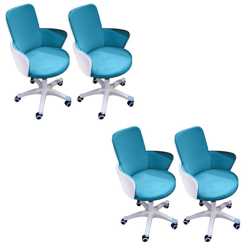 Chaise de bureau sans bras moderne en cuir à hauteur de siège réglable